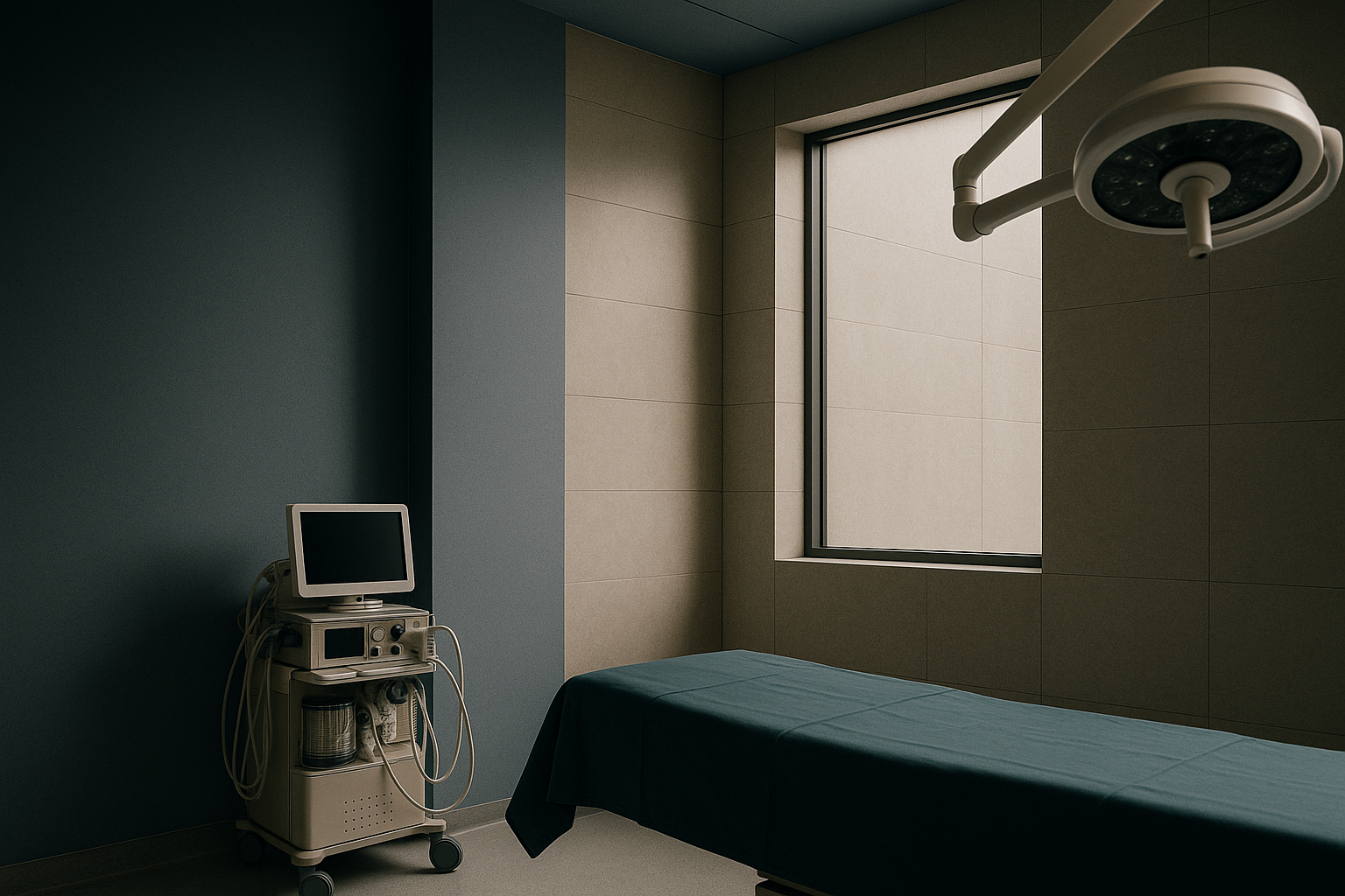 VSG surgery preparation in a modern operating theatre with medical staff and equipment.