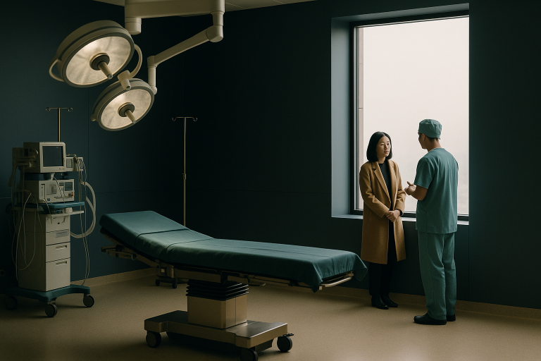 Operating theatre with equipment for weight loss surgery, illustrating weight loss surgery cost considerations.