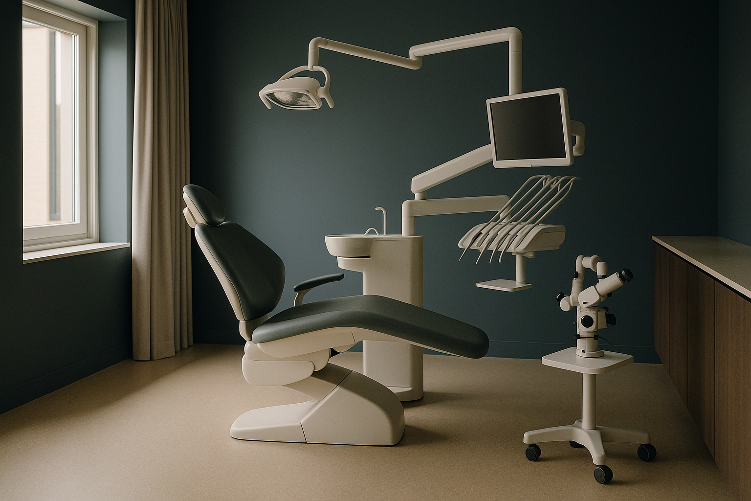 Affordable dental implants procedure in a modern dental clinic