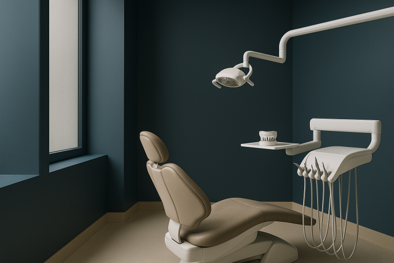 A dental clinic scene illustrating how all on 4 bridges enhance dental stability.