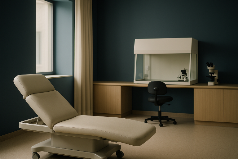 Embryology lab in one of the best fertility clinics worldwide, showcasing advanced IVF equipment and specialists at work.