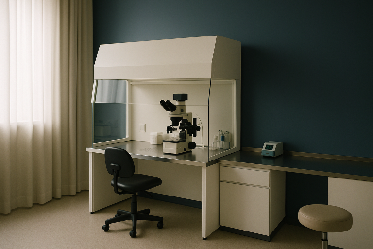 Embryology lab showcasing advanced IVF equipment for the best fertility clinics worldwide.