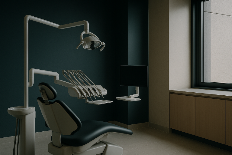 Patient receiving dental implants in a modern clinic, highlighting the best place to get teeth implants.
