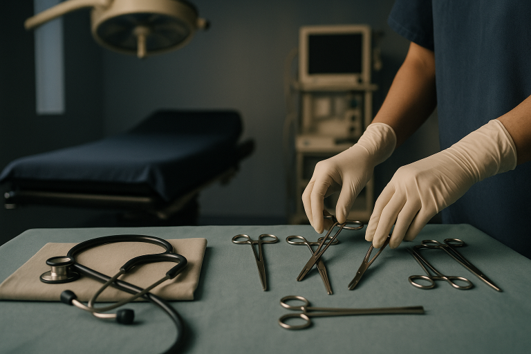 Operating theatre in Turkey prepared for a Brazilian butt lift procedure.