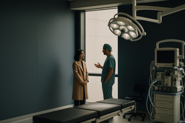 Modern surgical clinic in Turkey for breast augmentation, showcasing advanced medical equipment and professional staff.