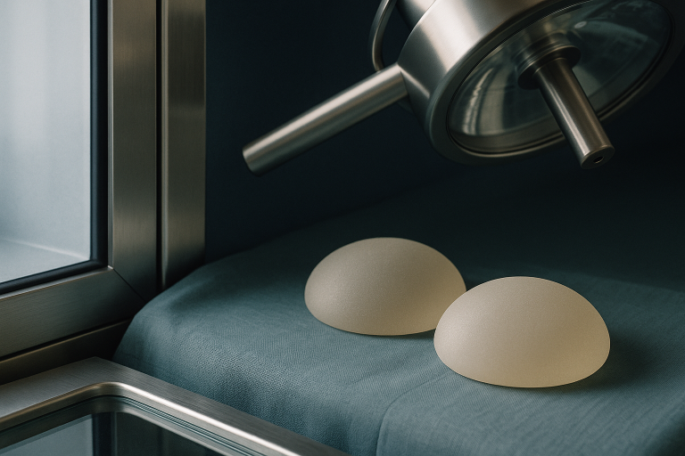 Operating theatre in Turkey prepared for breast augmentation surgery.