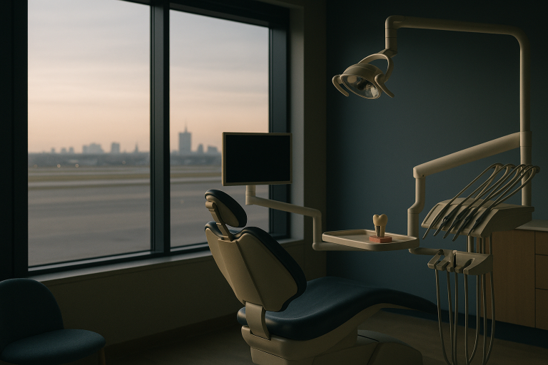 A dentist consulting with a patient about dental implants in the cheapest country for dental implants.