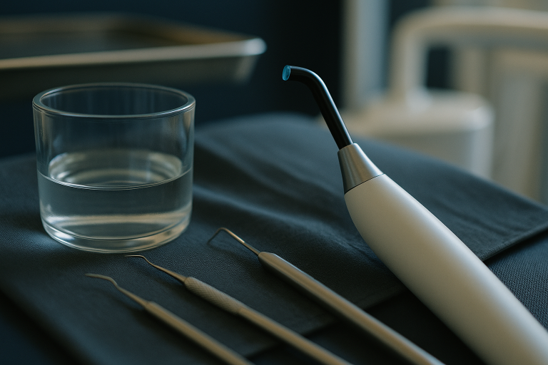 Dental clinic in Turkey performing composite bonding on a patient.