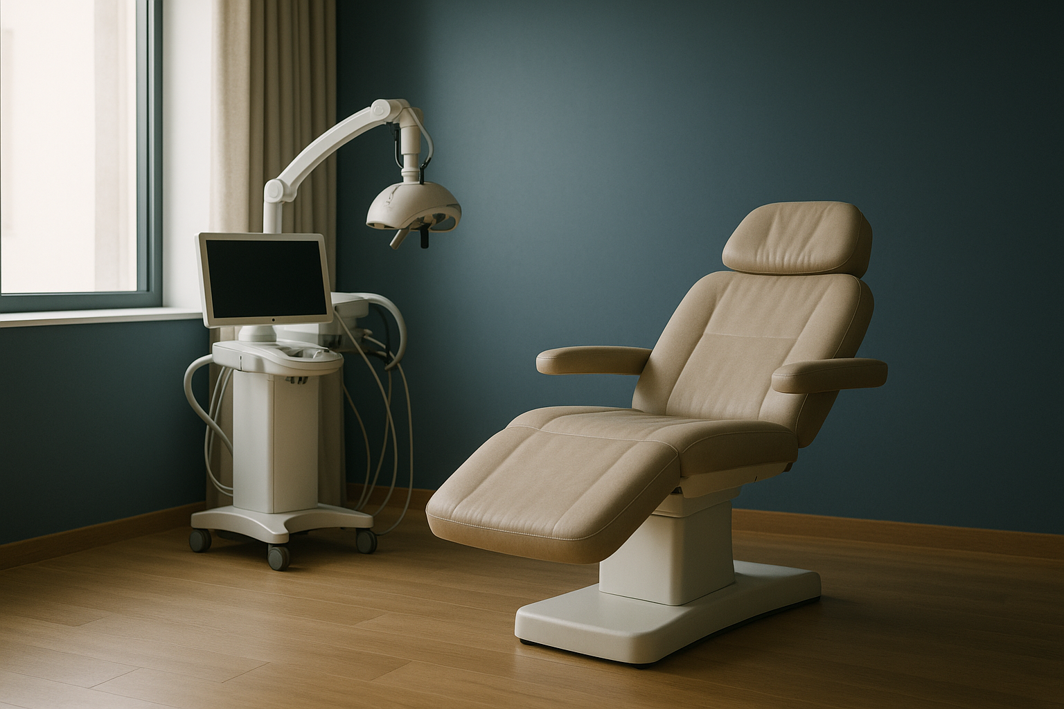 Consultation in a modern clinic discussing cost hair replacement options.
