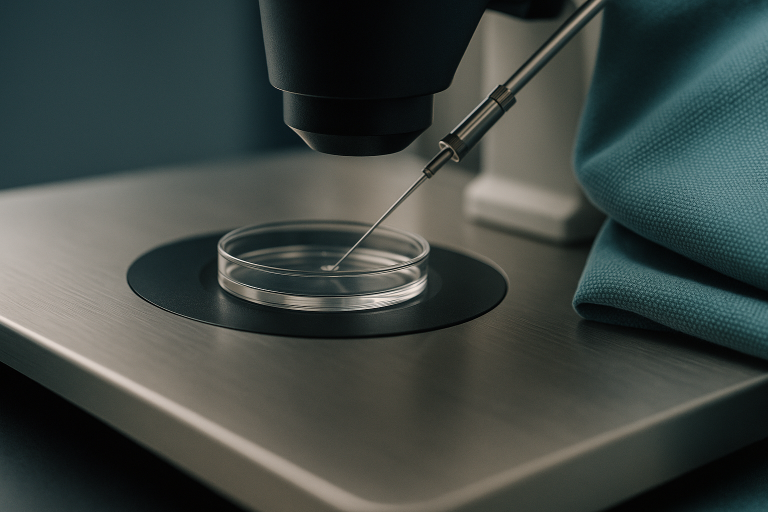 Embryologists working in a lab on IVF procedures, illustrating the cost of IVF.