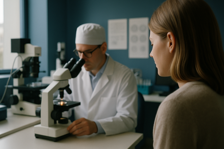 Embryology lab scene focusing on scientists working with IVF processes, illustrating the cost of IVF treatments.