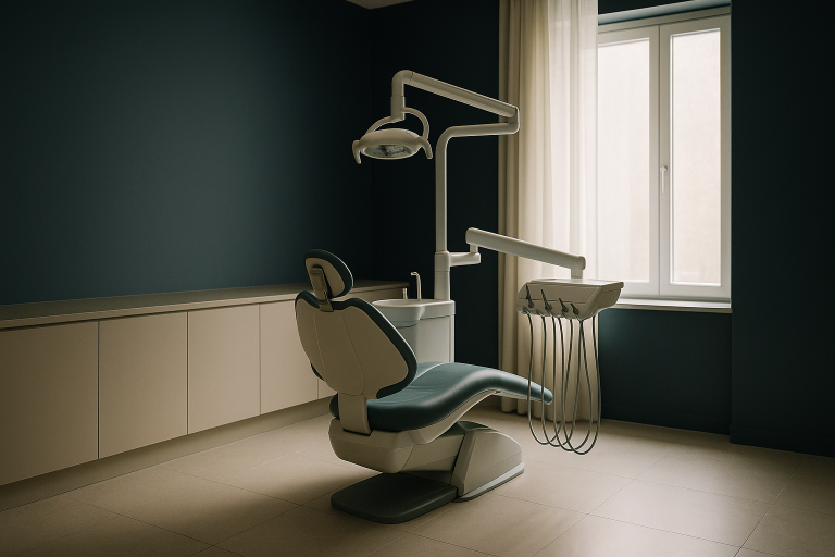 Modern dental clinic in Istanbul showcasing dental cost in Turkey with a dentist explaining treatment to a patient.