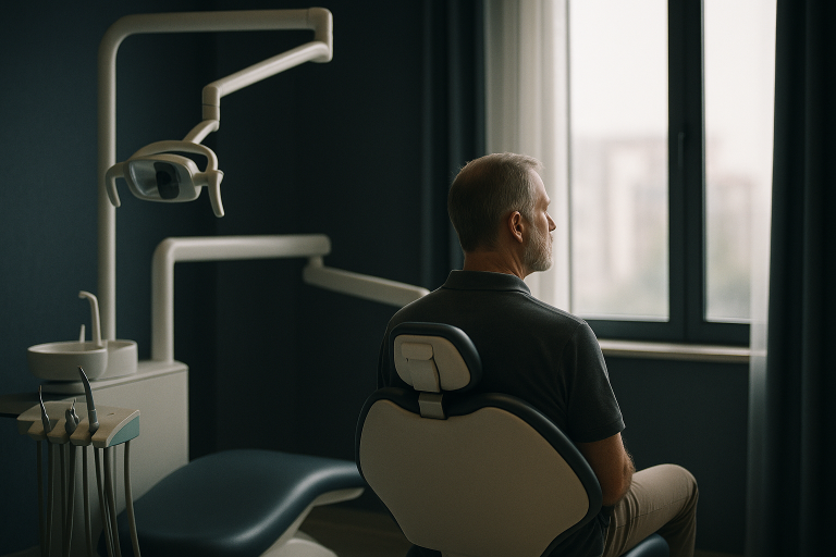 Dental travel to Turkey: modern dental clinic with advanced equipment and international patient consultation.