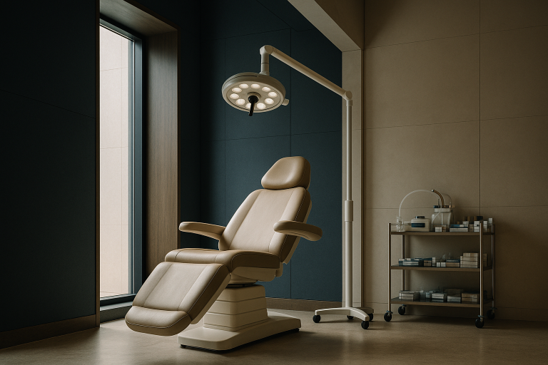 Modern clinic in Istanbul with equipment for FUE hair transplant procedures.