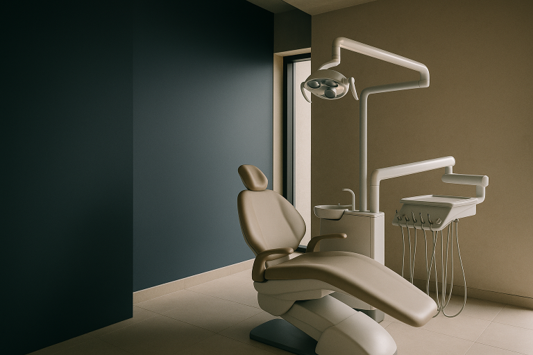 Full mouth dental implants being prepared in a modern dental clinic in Mexico.