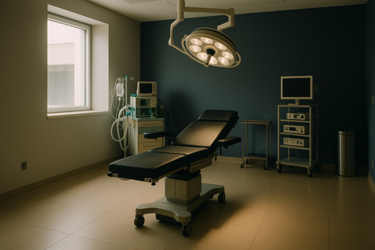 Operating theatre in Turkey prepared for gastric sleeve surgery.
