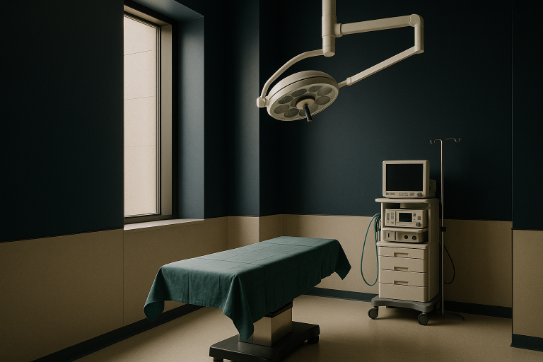 Operating theatre setup for gastric sleeve surgery in Turkey with advanced equipment.