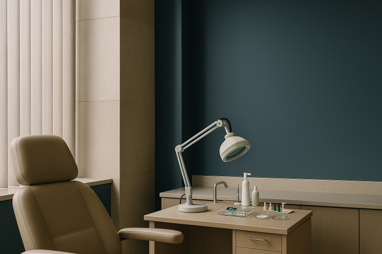 Hair implants for women consultation in a modern clinic setting.