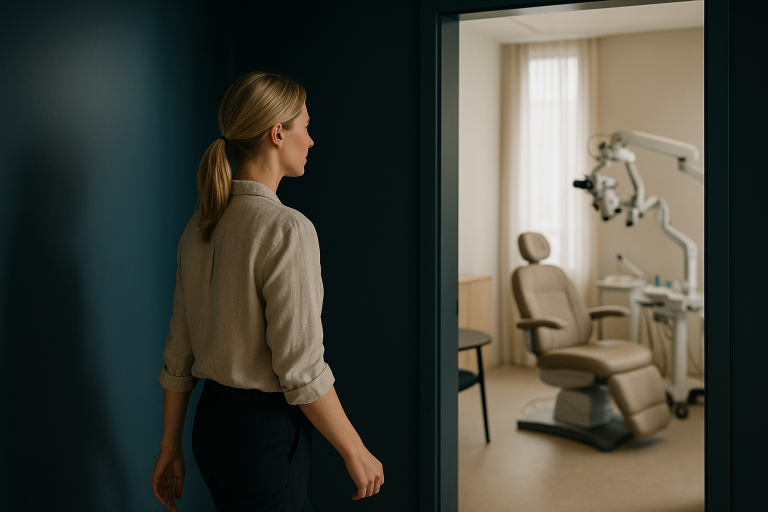Hair replacement clinic with modern equipment and consultation area.