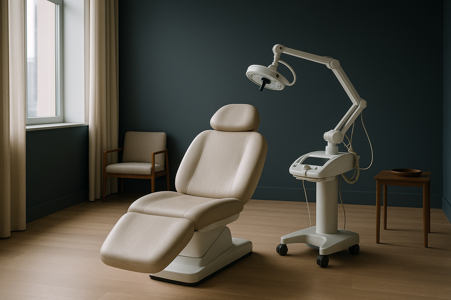 Hair restoration clinic with a focus on hair transplant models and patient consultation.