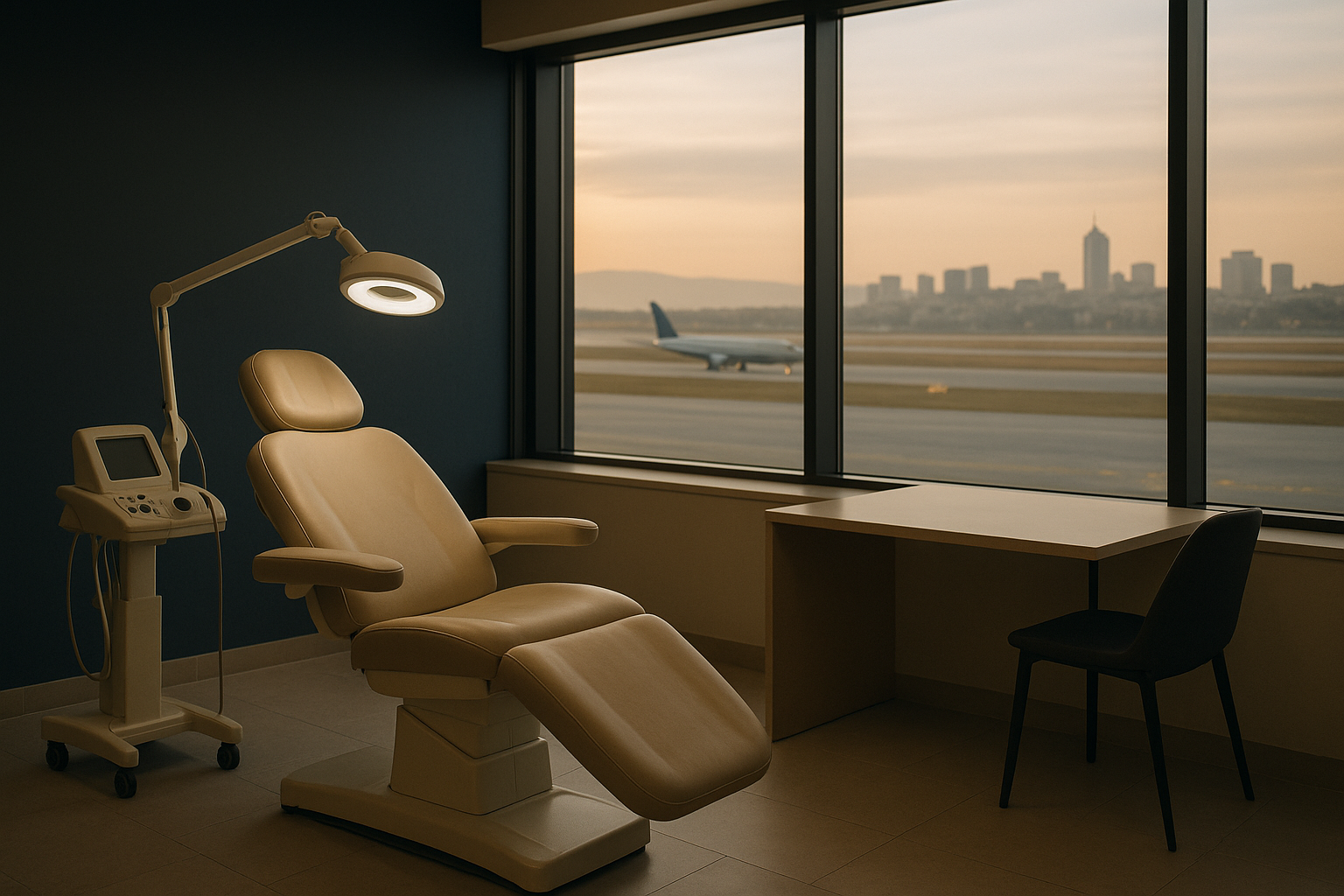 A patient consulting with a specialist in a modern hair transplant clinic in Istanbul.