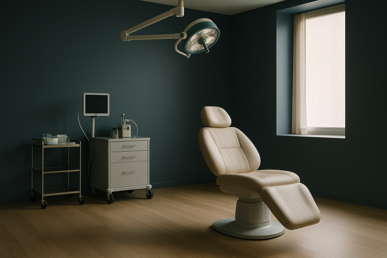Hair transplant surgery being performed in a modern clinic, illustrating hair transplant surgery.