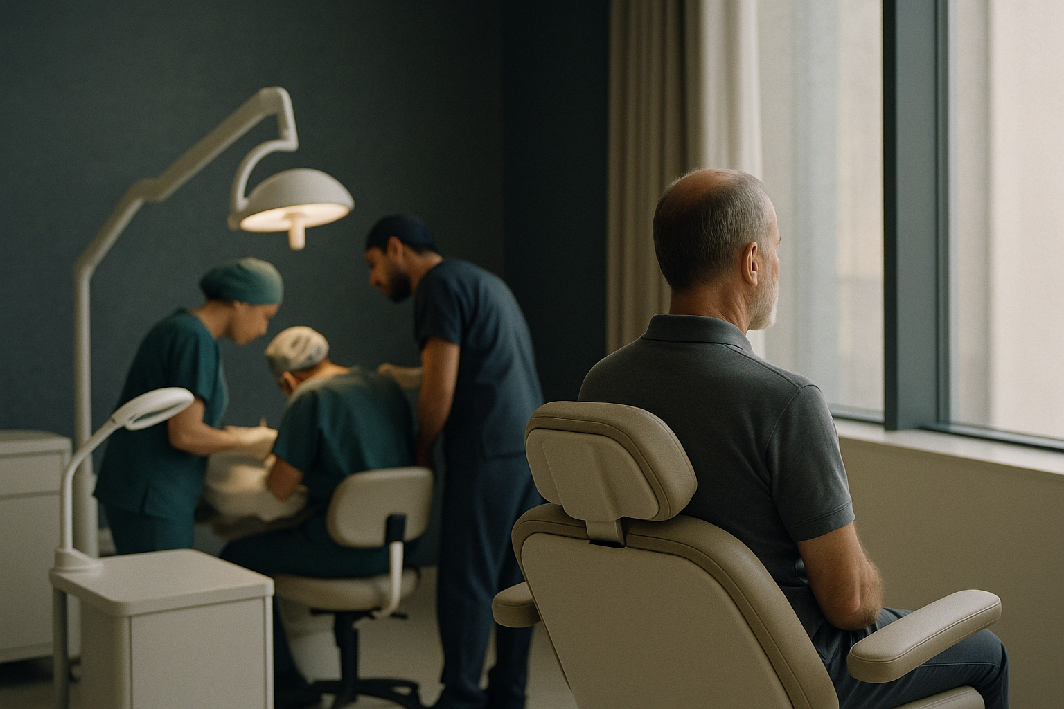 Hair treatment in Turkey at a modern clinic with advanced equipment and medical professionals.