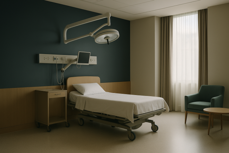 Modern Turkish hospital illustrating health tourism to Turkey with international patients and staff.