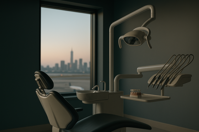 Dentist applying veneers in a modern Turkish dental clinic, illustrating how much veneers in Turkey cost.