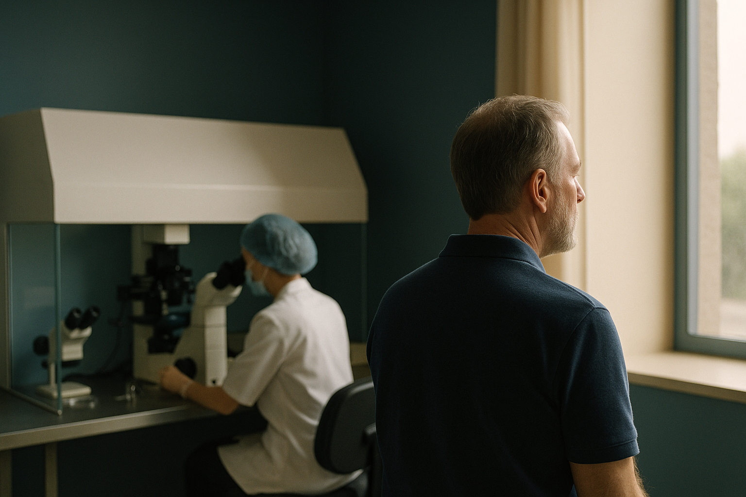 Embryology lab with scientist handling in vitro fertilization procedures, illustrating the pricing insights for parents.