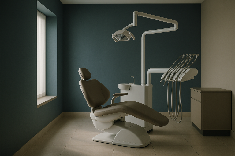 A dental clinic in Mexico with a dentist performing a dental implant procedure, ensuring safety and hygiene.