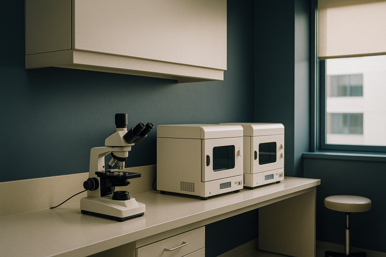 Embryology lab showcasing equipment used for IVF costing analysis.