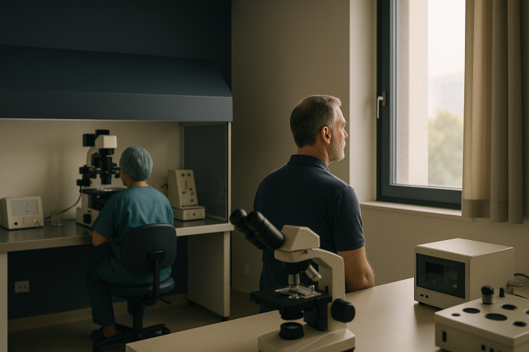 Embryology lab in Greece with advanced IVF equipment, illustrating ivf greece costs.