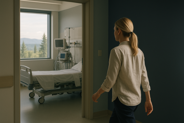 Modern Canadian hospital room illustrating medical tourism in Canada.
