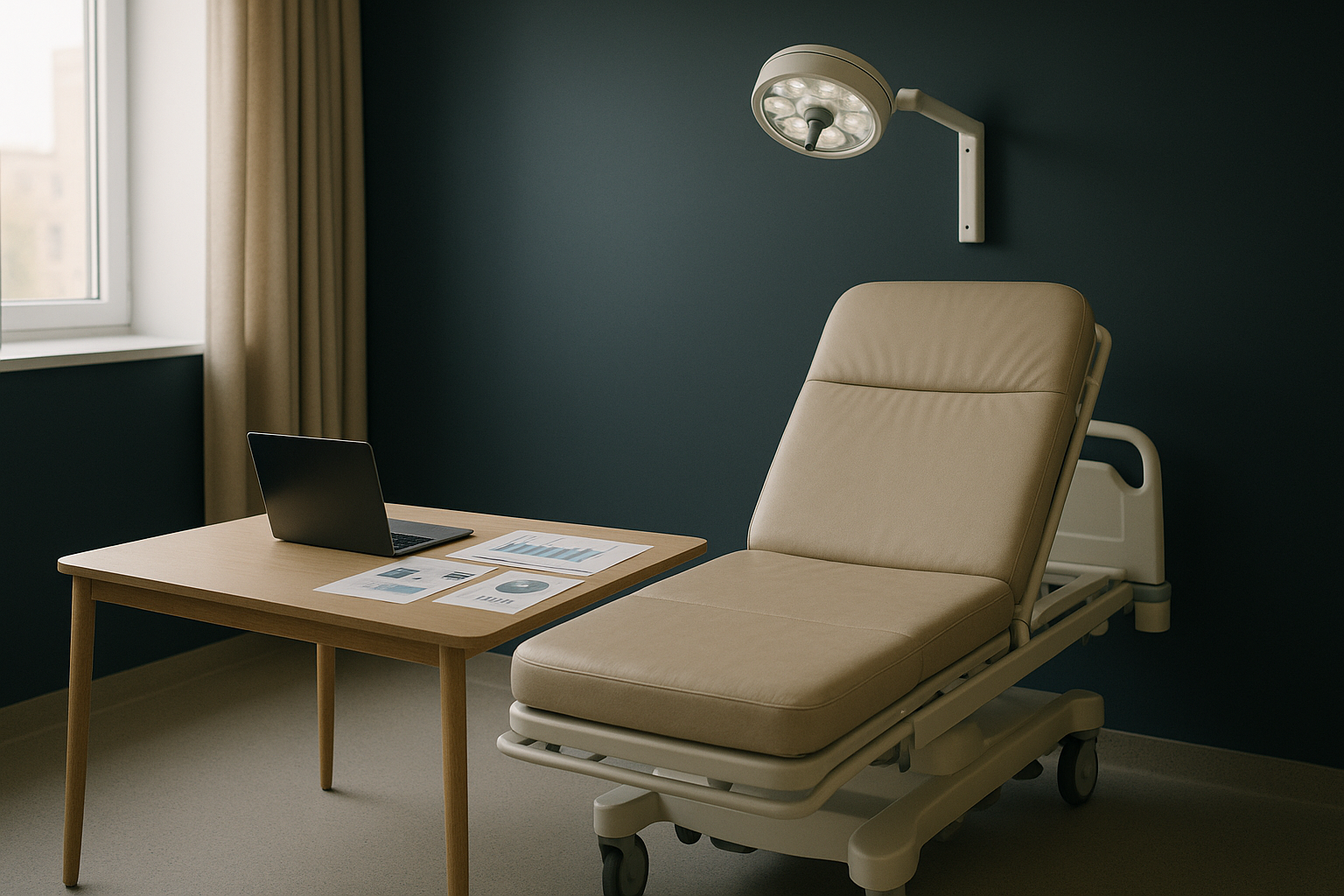 Healthcare marketing professionals in an executive workspace strategizing with digital tools, focusing on medical tourism consultant strategies.
