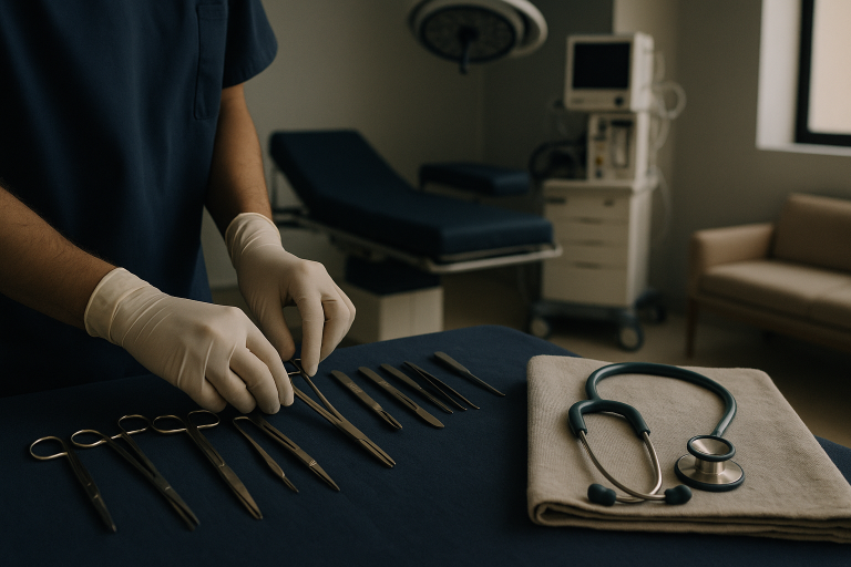 Modern Mexican plastic surgery clinic with advanced equipment, ideal for a plastic surgery vacation in Mexico.