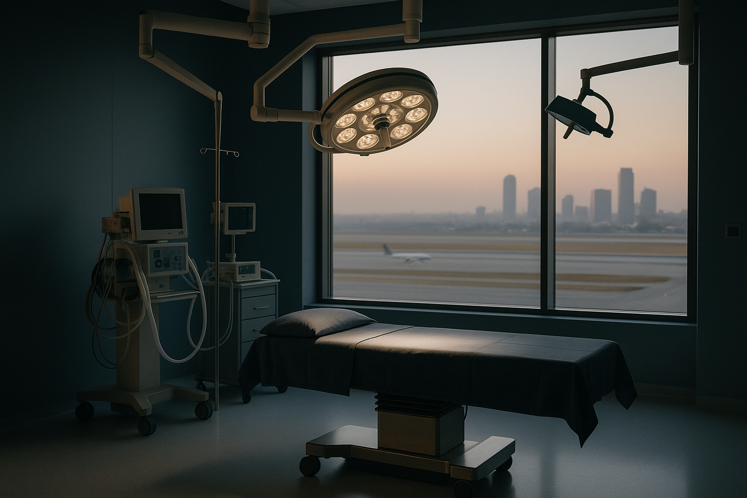 Operating theatre in Turkey prepared for a mini facelift, illustrating the mini face lift turkey price context.