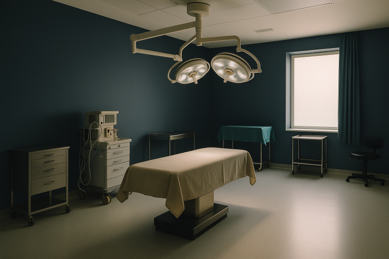 Modern operating theatre in Turkey for a mommy makeover procedure, highlighting sterile environment and advanced equipment.