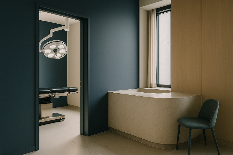 Modern South Korean clinic as the plastic surgery capital of the world, featuring state-of-the-art facilities.