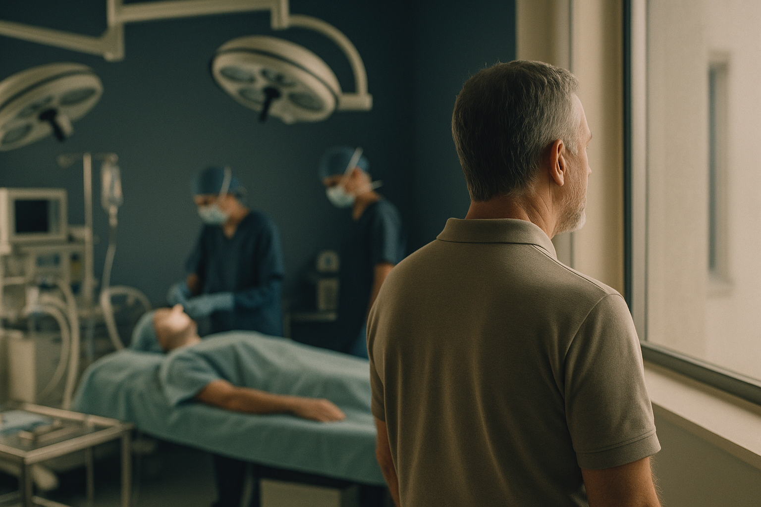 Rhinoplasty fail: A surgical operating theatre with a rhinoplasty procedure in progress.