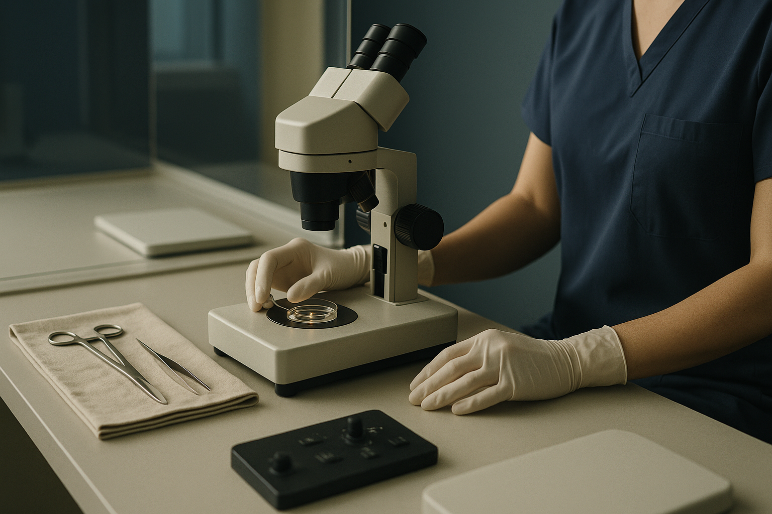 A leading fertility clinic's embryology lab with advanced equipment.