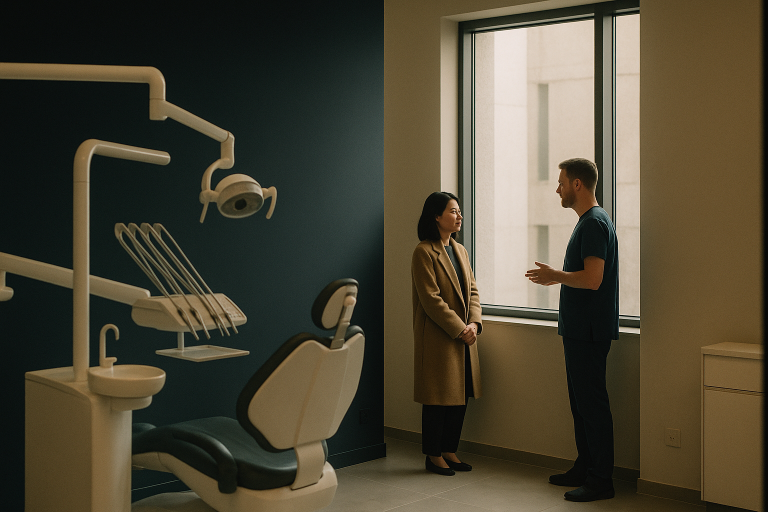 Modern dental clinic in Turkey showcasing dental implant procedures.