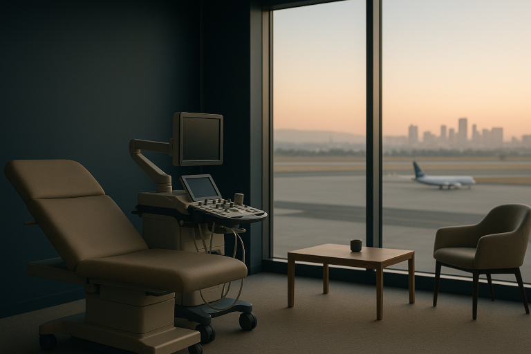 Turkey health screening facility with modern equipment and international patients.