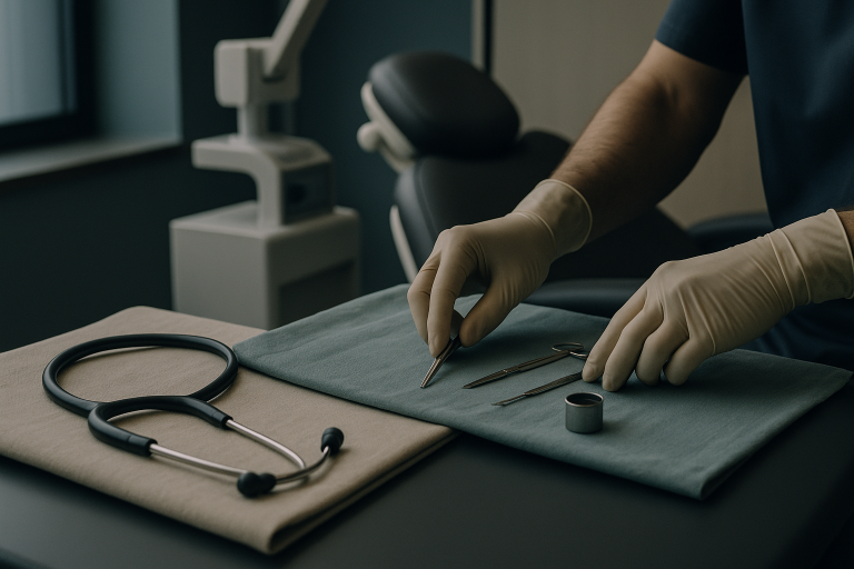 Turkish beard transplant procedure in a modern clinic, highlighting advanced equipment and techniques.