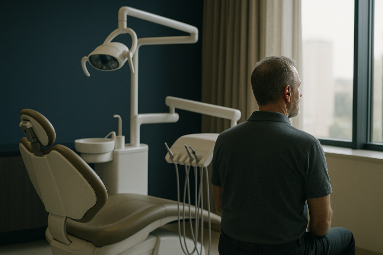 Modern Turkish dental clinic with advanced equipment, discussing Turkish veneers with a patient.