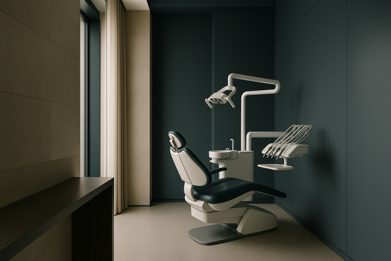 Dentist discussing veneers in Istanbul with a patient in a modern dental clinic.
