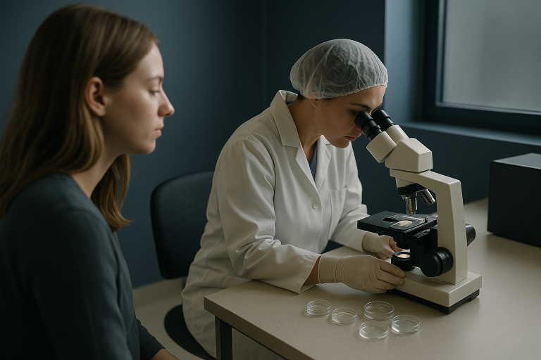 In vitro pregnancy cost analysis in an embryology lab with IVF equipment.