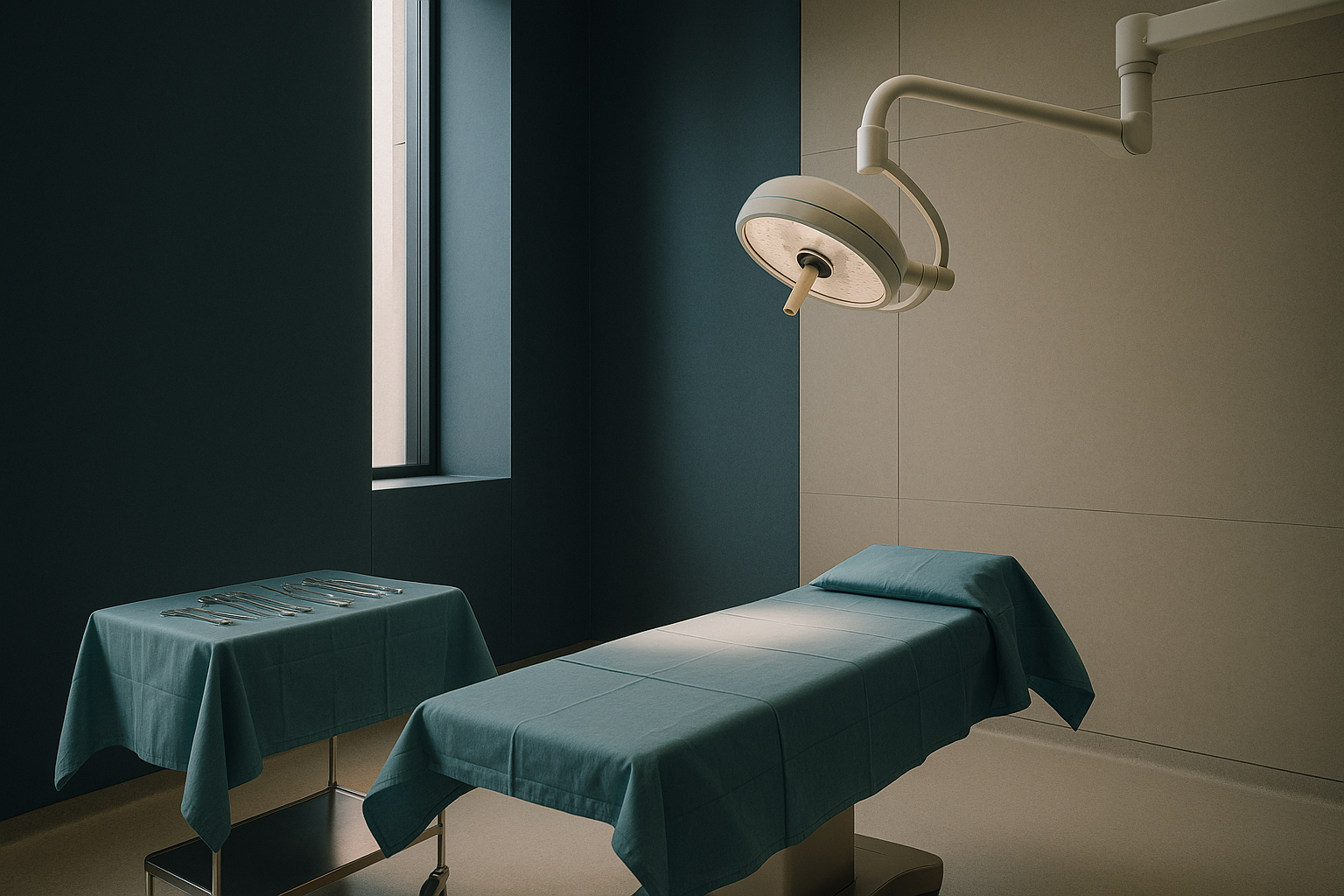 Operating theatre prepared for arm surgery