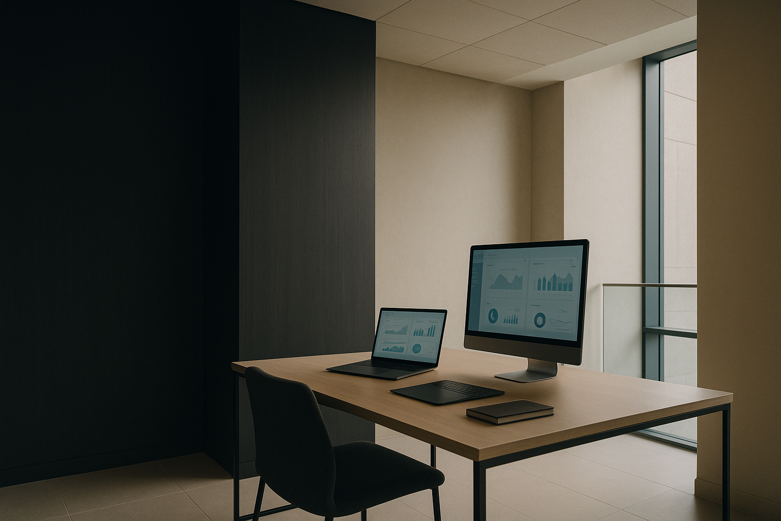 B2B life sciences software LinkedIn marketing lead generation in a modern executive workspace.
