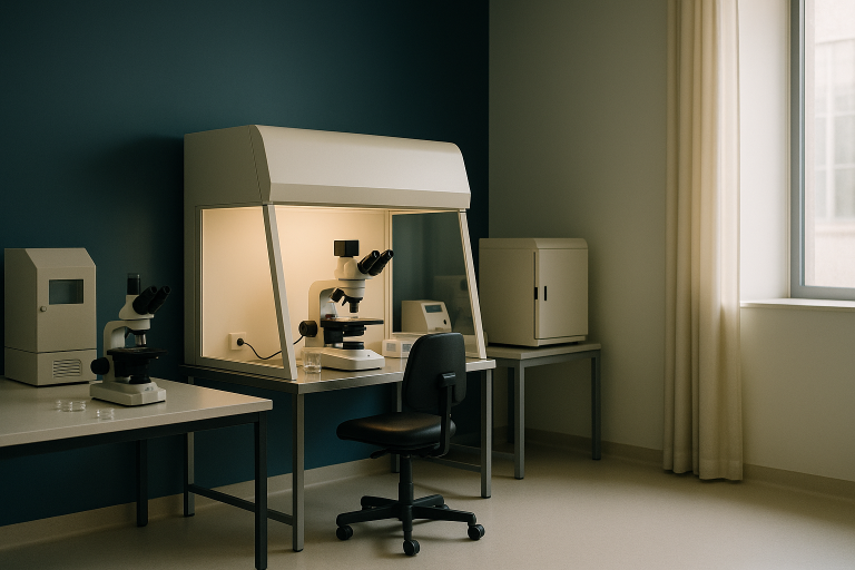 Embryology lab illustrating the process of the cheapest IVF in the world.